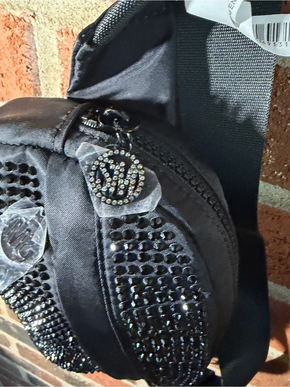 Steve Madden Black Crystal-Studded Crossbody Bag - Picture 6 of 9